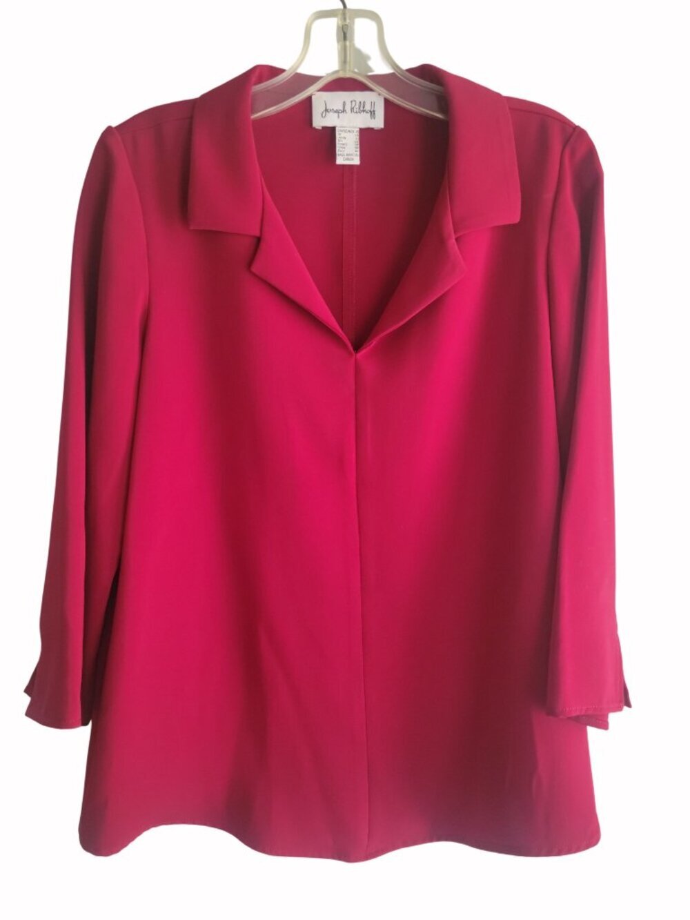 Joseph Ribkoff Blouse w Deep V-Neck and Classic Notched Collar Size 8